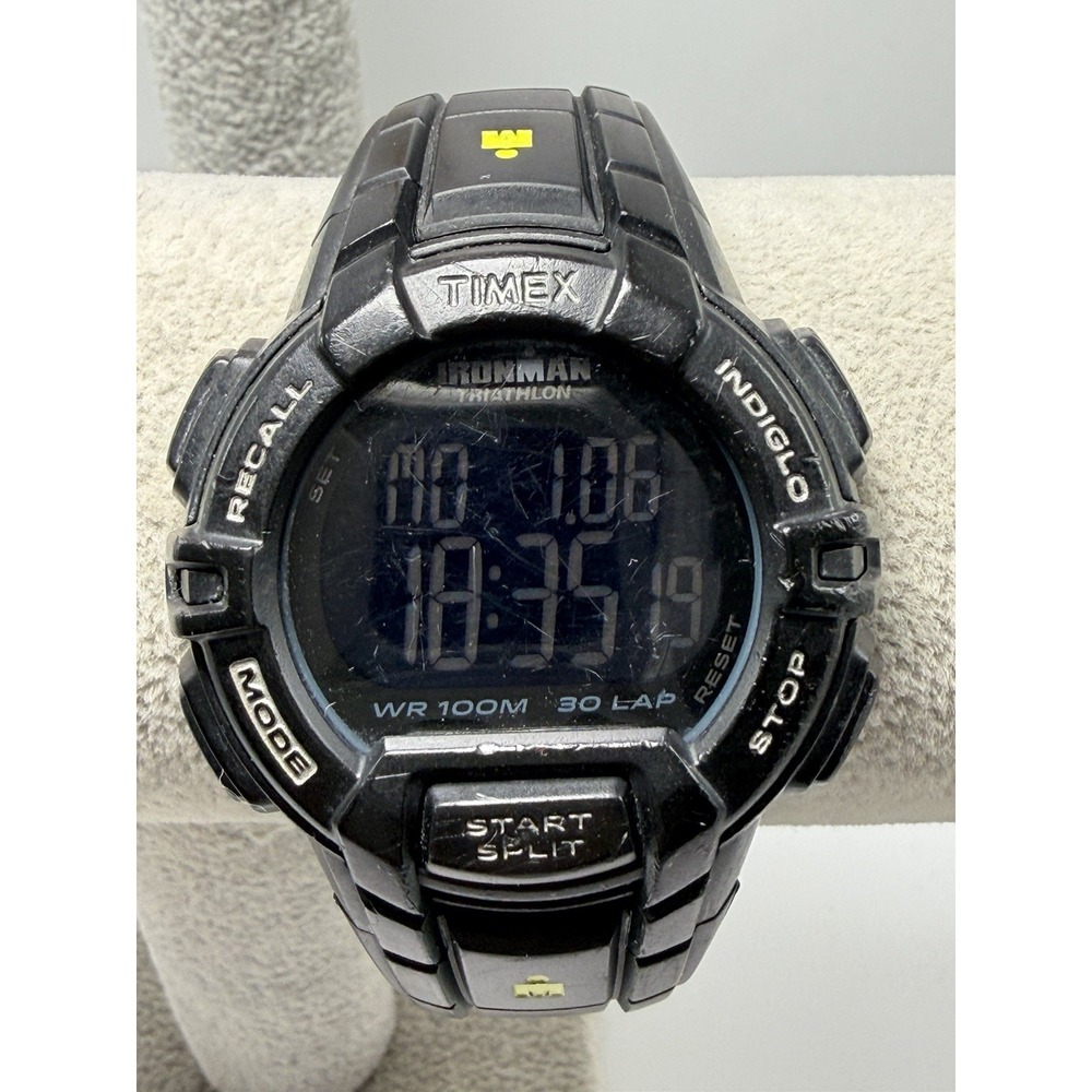 Timex TW5M15900 New Battery Ironman‎ Triathlon Mens Watch 44MM 8" 30 Lap